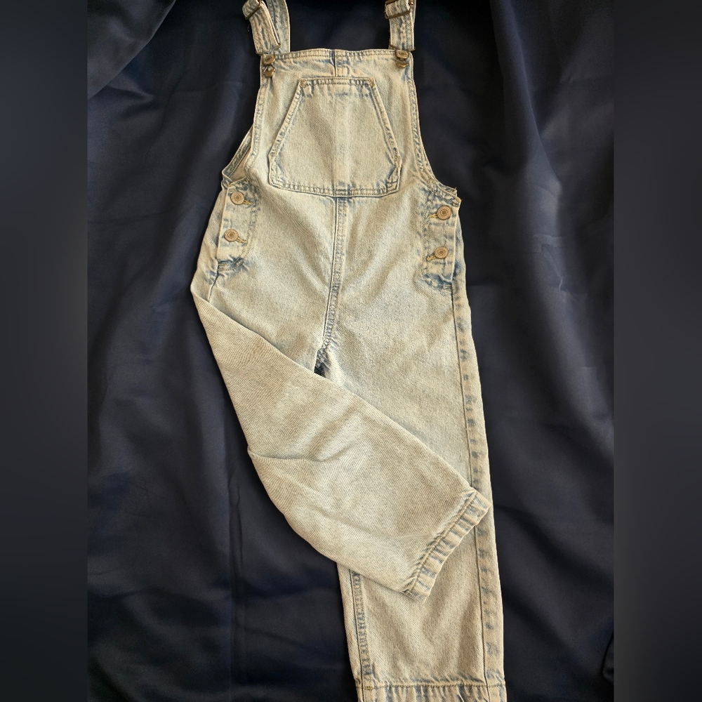 Thereabouts light-wash overalls classic adjustable strap buckles side buttons‎ 6